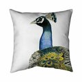 Fondo 20 x 20 in. Watercolor Peacock-Double Sided Print Indoor Pillow FO2774563